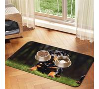 Rottweiler Wallpaper Print Pet Food Bowl Mat,Feeding Mat,Washable Feeding Mats For Dogs And Cats