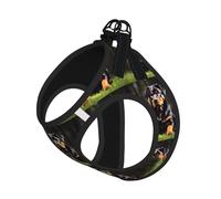 Rottweiler Wallpaper Print Reflective Pet Leash Vest For Small Dogs & Cats, Adjustable Outdoor Walking Hiking Vest