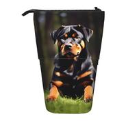 Rottweiler Wallpaper Print Telescopic Standing Pencil Bag/Stand Up Stationery Bag/Makeup Bag/Storage Case