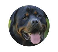 rottweiler wallpaper Printed Coasters Set of 4, Tabletop Protection Leather Coasters for Cup Drinks Coffee Pads Beer Bar Mat Gifts, Round Shape