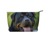 Rottweiler Wallpaper Printed Make up Bag for Women Corduroy Makeup Bags Zipper Travel Cosmetic Bags Pouch Organizer