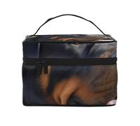 Rottweiler Wallpaper Printing Makeup Bag for Women Portable Travel Cosmetic Case Make Up Organizer Bag Beauty Box with Inner Pouch and Handle