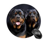 Rottweiler Wallpaper Round Mouse Pad 7.8 Inch, Portable Gaming Mouse Mat with Non-Slip Rubber Base & Smooth Surface, Waterproof Mousepad for PC, Laptop, Computer, Office, Home