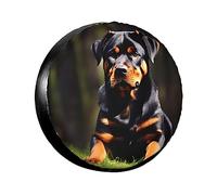 Rottweiler Wallpaper Spare Tire Cover Wheel Covers Universal Fit for Trailer SUV Truck Camper Trailers Accessories