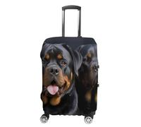 Rottweiler Wallpaper Suitcase Covers Luggage Protector - Travel Elastic Baggage Case Protective, Washable Anti-scratch Large Suit Case Cover for Suitcases Fits 19-32 Inch Luggages, white, M, Flower