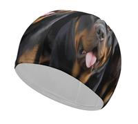 Rottweiler Wallpaper Swim Cap, Comfortable Swimming Cap for Women Men, Waterproof for Training Pool & Beach