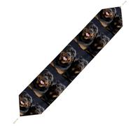 Rottweiler Wallpaper Table Runner for Dining Table, Short Plush Runners Washable & Durable Tablerunner Modern Home Decor for Wedding, Kitchen, Holiday 229*33cm