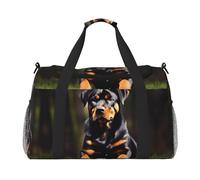 Rottweiler Wallpaper Travel Duffel Bag with Zippers and Handles, Big Foldable Duffle Bag for Family Vacations