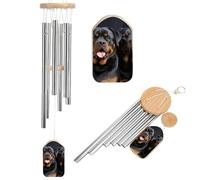 Rottweiler Wallpaper Wind Chimes for Outside Memorial Wind Chimes Outdoor Windchime with 6 Tuned Aluminum Tubes Sympathy Windchimes Elegant Outdoor Ornament for Garden, Patio, Porch