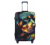 Rottweiler with Graffiti-Style Elastic Travel Luggage Cover Suitcase Protector, Print Suitcase Baggage Cover Anti-Scratch