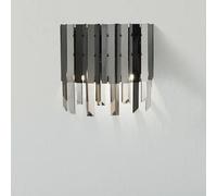 rotunda 2 lights smoked crystal wall light in chrome