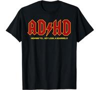 ROU ADHD Funny Hey Look A Squirrel ADHD T-Shirt-XL Black