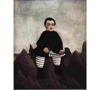 rou boy on the rocks Art Poster Print A4