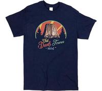 ROUBEIJIA Devils Tower Close Encounters Third Kind T-Shirt 70S Retro Sci Fi Film Shirt Top Short Sleeve for Mens Size XL Navy Blue