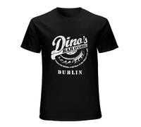 ROUBEIJIA Dino's Bar and Grill Mens Tshirt Unisex - LizzyRockLynottRock Short-Sleeved Shirt Top Size 3XL Black
