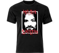 ROUBEIJIA Men's Charles Manson Helter Skelter T Shirt Size M Black