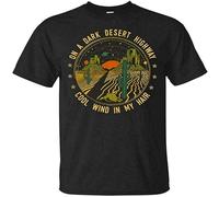 ROUBEIJIA On A Dark Desert Highway Cool Wind in My Hair T-Shirt Graphic Top Printed Shirt Short-Sleeve Tee Mens Size XXL Black