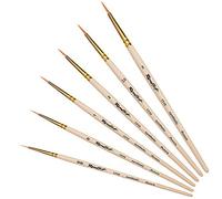 Roubloff Set Pinceles Sintéticos para Pintar - Kit Pinceles Pintura 6x Profesionales - Tamaños: 00 / 0 / 1 / 2 / 2,5 / 3