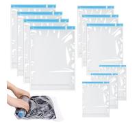 Roucerlin 10 Pack Roll Up Compression Bags for Travel, Sealed Space Saver Vacuum Storage Bags Combo, Vacuum Seal Bags for Clothing Luggage Packing Organizers (4 Large, 3 Medium & 3 Small)