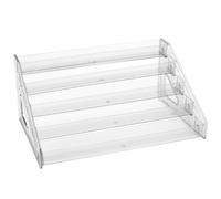 Roucerlin 12.3 Inch 5 Tier Clear Plastic Card Display Stands Rack, Collector Card Display Shelf, Transparent Tiered Perfume Stand Organizer Nail Polish Riser Shelf for Figures Makeup Tabletop