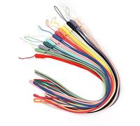 Roucerlin 15 Colors Silicone Neck Strap Lanyard - Soft and Elastic Badge Holder for ID, Cellphone - Hands Free (15)