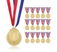Roucerlin 15 Pieces Gold Metal Sports Medals For Winners, 1st Winner Medals for Sports, Competitions, Party Decoration