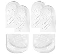 Roucerlin 3 Pair 2 Layers Gel Adjustable Orthopedic Heel Lift for Leg Length Discrepancy, Medial & Lateral Heel Wedge Inserts Insoles for Supination Pronation, Shoe Lifts for Uneven Legs (Clear, S)