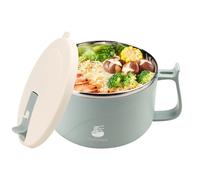 Roucerlin 43.9 Oz 1300 ml Microwave Noodle Bowl with Lid & Handle, Stainless Steel Liner Soup Bowls Microwavable, Travel Instant Soup Mugs Container for Home Office Dorm Room College (Blue)