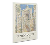 Rouen Cathedral Vol.2 By Claude Monet Canvas Print | Gallery Wrapped 30mm Frame Wall Art | 20x14 inches | Ready to Hang | Impressionist Cityscape Picture | Living Room Bedroom Lounge Office