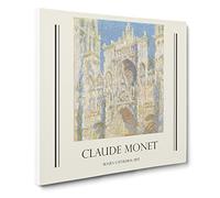 Rouen Cathedral Vol.2 By Claude Monet Canvas Print | Gallery Wrapped 30mm Frame Wall Art | 20x20 inches | Ready to Hang | Impressionist Cityscape Picture | Living Room Bedroom Lounge Office