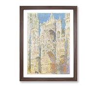 Rouen Cathedral Vol.2 By Claude Monet Classic Painting Framed Wall Art Print, Ready to Hang Picture for Living Room Bedroom Home Office Décor, Walnut A4 (34 x 25 cm)