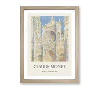 Rouen Cathedral Vol.2 By Claude Monet Exhibition Museum Painting Framed Print | A4 Oak Framed Wall Art | Ready to Hang | Modern Cityscape Picture | Living Room Bedroom Lounge Office