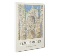 Rouen Cathedral Vol.2 Claude Monet Canvas Print | Gallery Wrapped 30mm Frame Wall Art | 30x20 inches | Ready to Hang | Impressionist Cityscape Picture | Living Room Bedroom Lounge Office