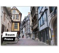 Rouen, France - Rue Saint Romain Street by The Notre-dame Cathedral in Old Historic Part of Rouen, Normandy, France. Old Houses in The Tourist Center of Rouen, Design 9, Fridge Magnet