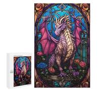 Rouge Aetheria Pink Dragon Decorative Jigsaw for Grown-Ups, 1000 PCS - New Year Puzzle Gift; for Shared Table Time