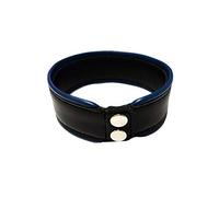 Rouge Garments Adult Leather Arm Band, Black/Blue, Medium