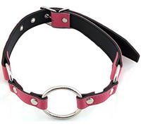 Rouge Garments Adult Leather O-Ring Gag, Pink