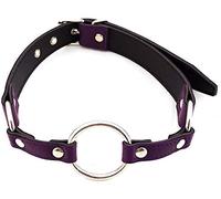 Rouge Garments Adult Leather O-Ring Gag, Purple