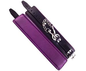 Rouge Garments Leather Padded Ankle Cuffs Black & Purple