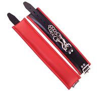 Rouge Garments Leather Padded Ankle Cuffs Black & Red