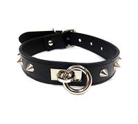 Rouge Garments O-Ring Thin Studded Collar Black