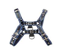 Rouge Garments O.T Harness with 2 D Rings, Black/Blue, M