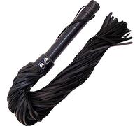 Rouge Garments One Size Black Leather Handle Leather Floggers