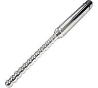 Rouge Stainless Steel Vibrating Ribbed Urethral Probe BDSM