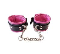 Rouge Garments Unisex-Adult's Padded Wrist Cuffs, One Size, Black/ Pink