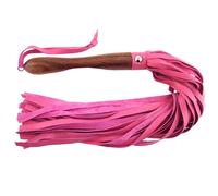 Rouge Garments Wooden Handled Pink Leather Flogger