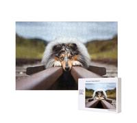 Rough Collie Bokeh Railway Dogs Pets Rough,300 Pieces Wooden Jigsaw Family Game Jigsaw Puzzles for Adults Teens Home Decor