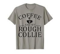 Rough Collie Dog and Coffee T-Shirt