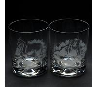 Rough Collie Dog Whiskey Tumbler Glass - Hand Etched/Engraved Gift - Left