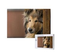 Rough Collie Lassie Dogs Big Fluffy Dogs Pets,1000 Pieces Wooden Jigsaw Family Game Jigsaw Puzzles for Adults Teens Home Decor